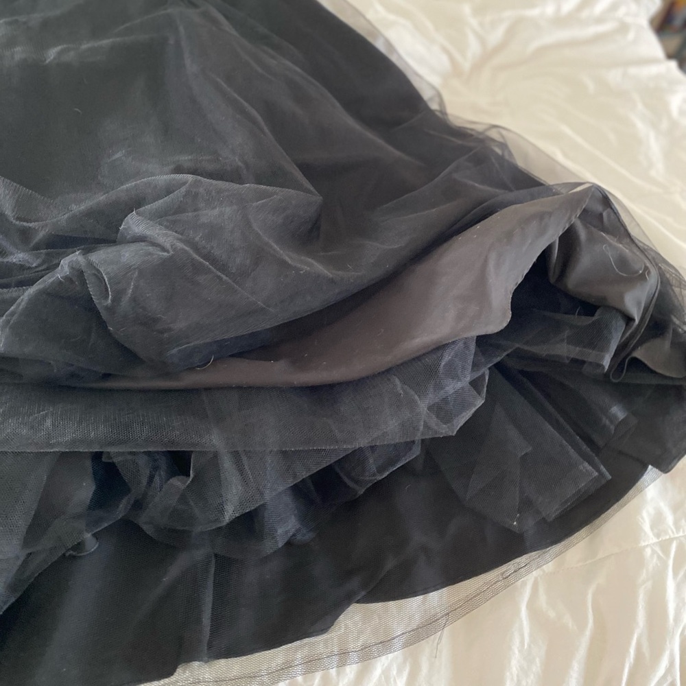 Witchy Goth Black Strapless Beaded Lace Tulle Bridal Gown - Picture 15 of 15